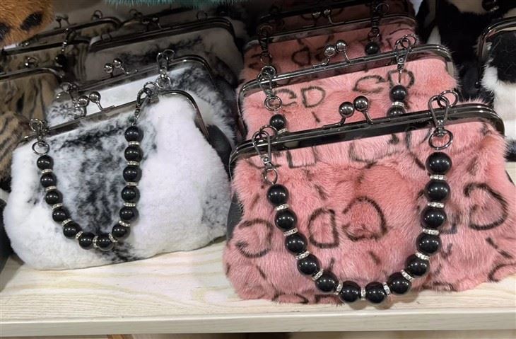 Real Fur Hand Bag For Women